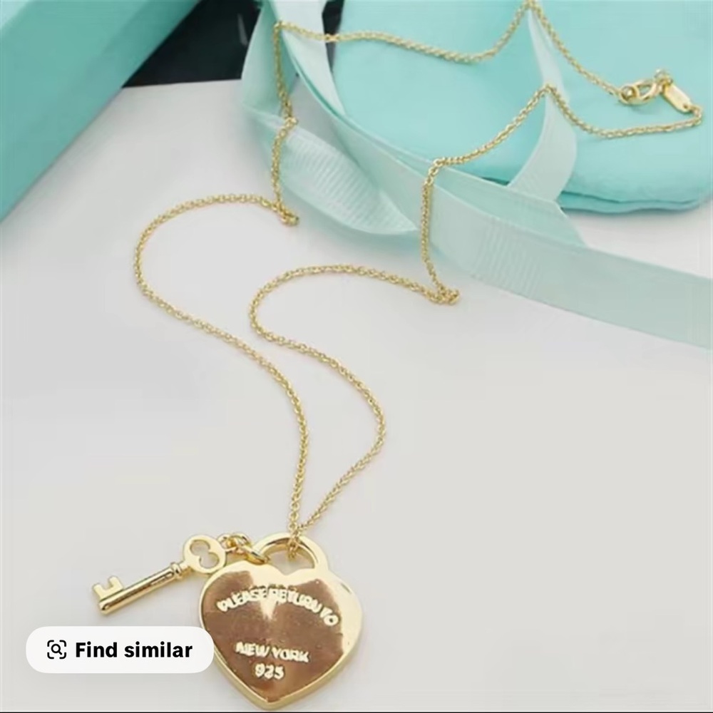 Tiffany & Co. Gold Heart Key Necklace